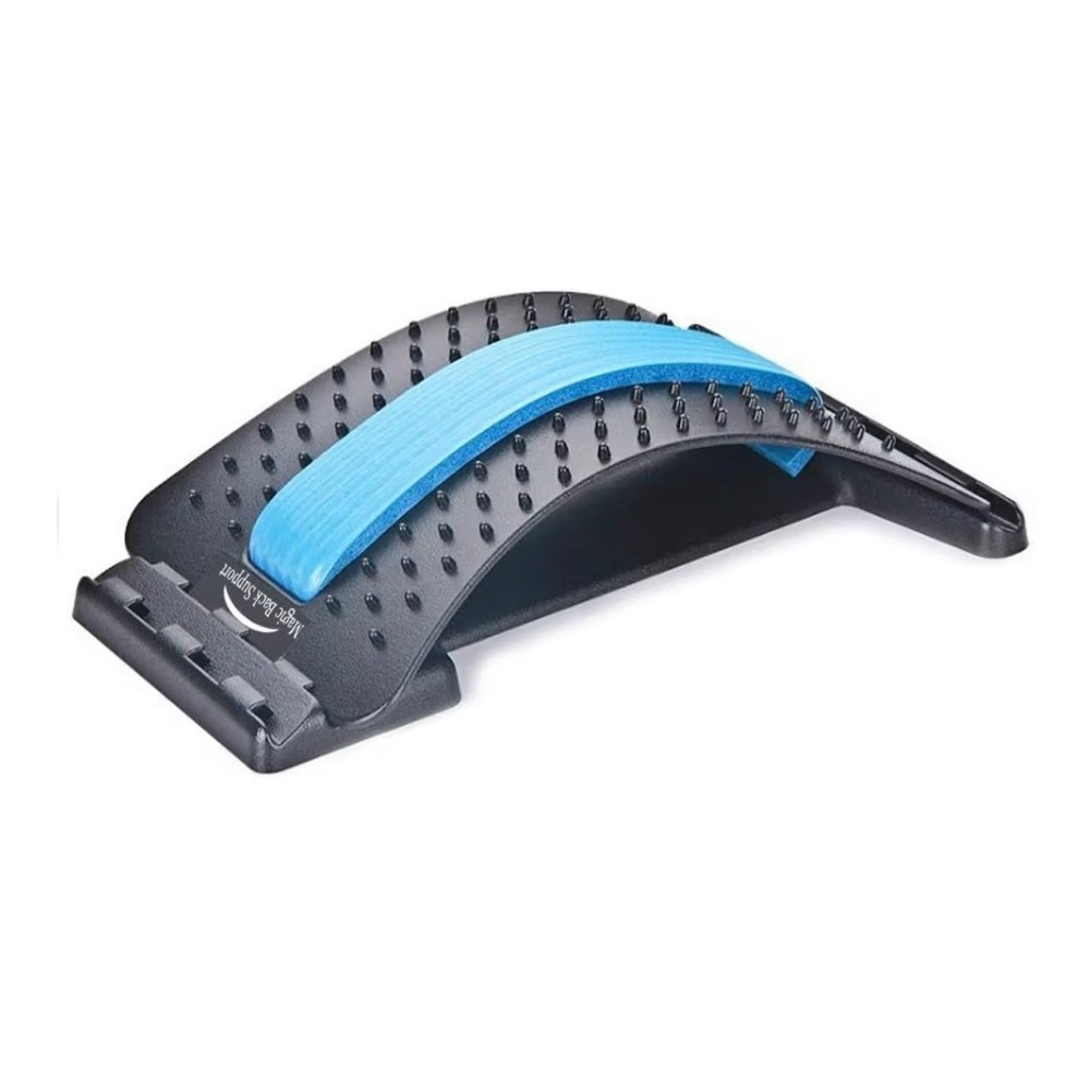 Magic Back Support Multi-Level Back Stretching Device Lumbar Massager Black Blue
